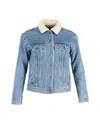 Levi's Blue Ex-boyfriend Sherpa Trucker Denim Jacket In Blue