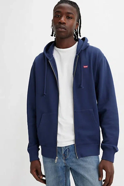 Levi's Original Zip Up Hoodie In Blue