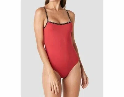 Levi's Paige Brilliant Contrast Straps Bodysuit In Red