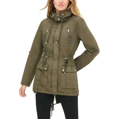 Levi's Parachute Fish Tail Mid Length Utility Jacket In Green