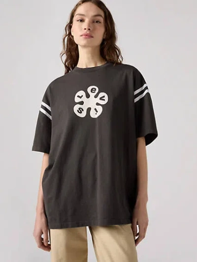 Levi's Pieced Graphic Short Stack T-shirt In Pirate Black