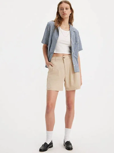 Levi's Pleated Trouser Shorts In Safari