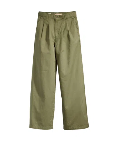 Levi's Pleated Wide Leg Trousers In Green