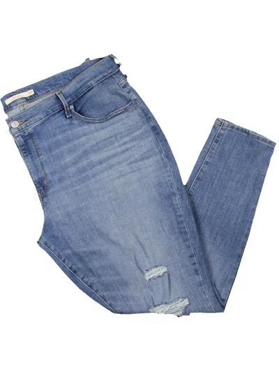 Levi's Plus Hypersoft Womens Mid-rise Stretch Skinny Jeans In Blue