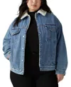 Levi's Plus Size '90s Sherpa Cotton Long-sleeve Trucker Jacket In Inner Adventure