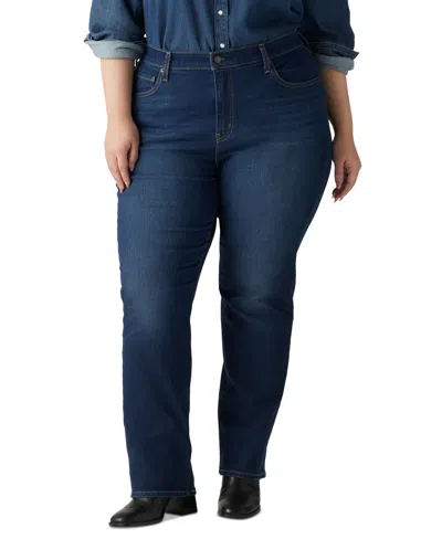 Levi's Plus Size Chelsea High-rise Straight-leg Jeans In Chelsea Carbon Glow