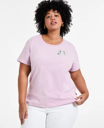 Levi's Plus Size Cotton Perfect Logo Lily T-shirt In Lily High Logo Fragrant
