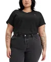 Levi's Plus Size Cotton Perfect V-neck Tees In Caviar