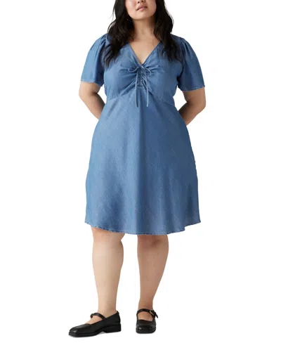 Levi's Plus Size Delray V-neck Short-sleeve Denim Dress In New News