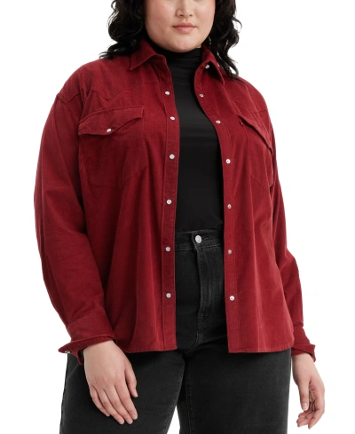 Levi's Plus Size Dylan Western Shirt In Syrah