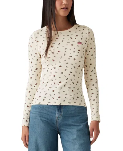 Levi's Plus Size Hayes Long-sleeve T-shirt In Sigrid Ditsy Floral Egret