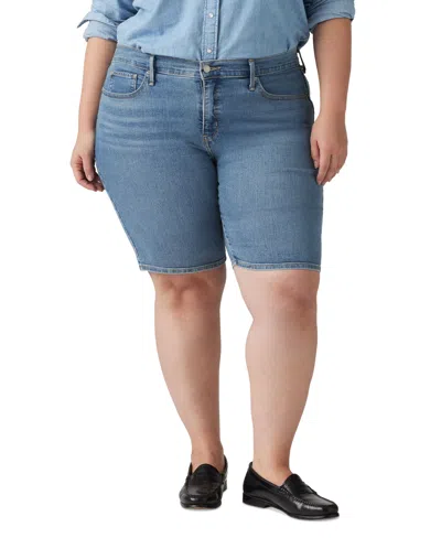 Levi's Plus Size High-rise Shaping Bermuda Shorts In Camp Denim