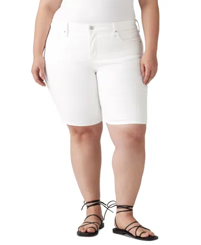 Levi's Plus Size High-rise Shaping Bermuda Shorts In Chalk White