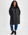 LEVI'S PLUS SIZE HOODED LONG-SLEEVE ZIP-FRONT COAT