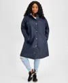 LEVI'S PLUS SIZE HOODED LONG-SLEEVE ZIP-FRONT COAT