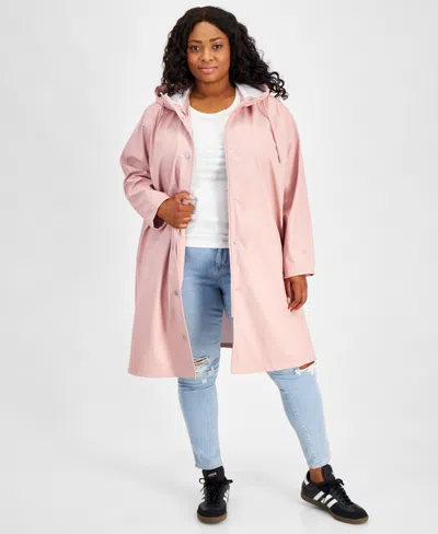Levi's Plus Size Hooded Long-sleeve Zip-front Coat In Pink