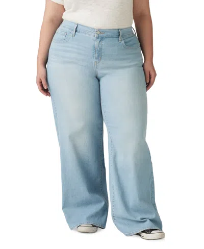 Levi's Plus Size Mid Rise 318 Shaping Wide-leg Jeans In Tall Glass Of Water