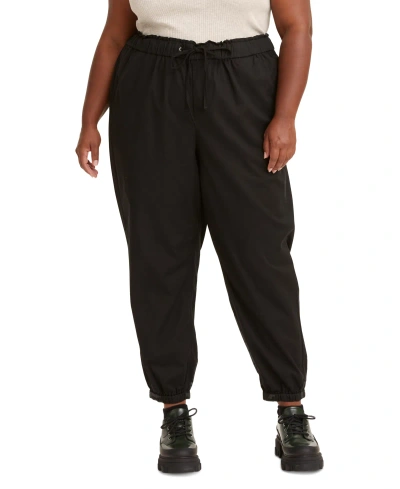 Levi's Plus Size Off-duty High Rise Relaxed Jogger Pants In Black