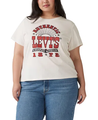 Levi's Plus Size Perfect Cotton Logo Short-sleeve T-shirt In White Group
