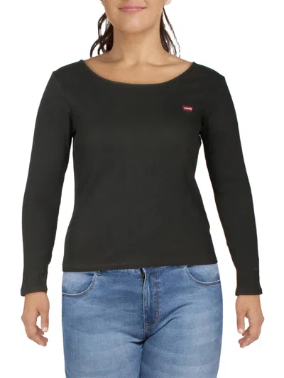 Levi's Plus Womens Comfy Long Sleeve T-shirt In Black