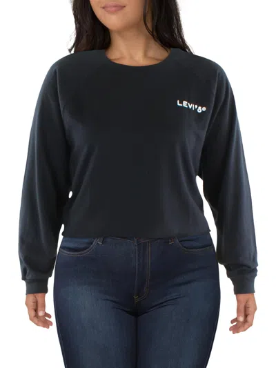 Levi's Plus Womens Cotton Logo Pullover Top In Black