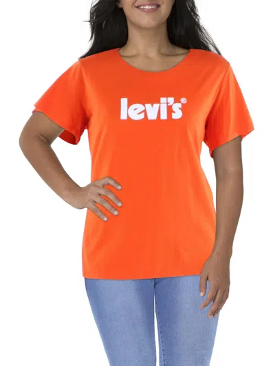 Levi's Plus Womens Cotton Logo T-shirt In Orange