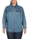 Levi's Plus Womens Cotton Long Sleeve Denim Jacket In Blue