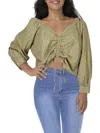 Levi's Plus Womens Cotton Ruched Cropped In Multi