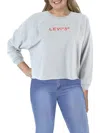 Levi's Plus Womens Logo Raw Hem Sweatshirt In Blue