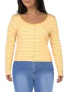 Levi's Plus Womens Striped Snap Button Button-up In Yellow