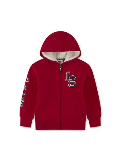Levi's Plush Full-zip Hoodie Big Boys 8-20 M In Jester Red