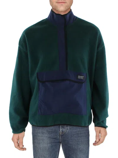 Levi's Ponderosa Mens Fleece Snap Front Sweatshirt In Green