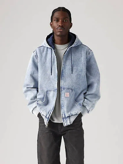 Levi's Potrero Denim Hoodie Jacket In Medium Indigo Stonewash