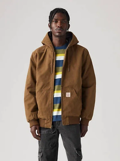 Levi's Potrero Workwear Hoodie Jacket In Worker Brown