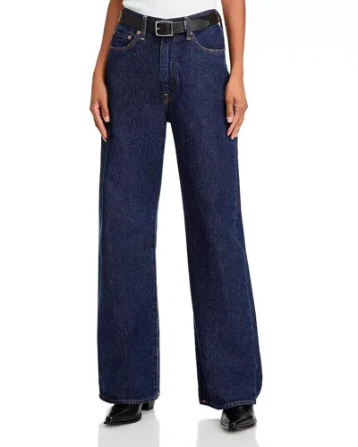 Levi's Premium Ribcage Jeans Women 31x32 Blue Denim Cotton Blend Wide Leg Erk502 In Shaded View