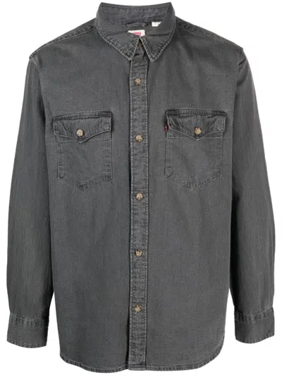 Levi's Men's Classic Standard Fit Western Shirt In Clean Washed Black