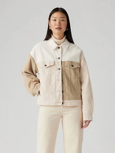 Levi's Quilt-lined Trucker Jacket In Creme Creme Creme