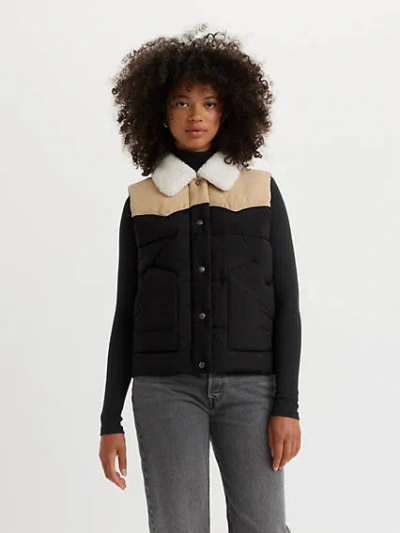 Levi's Quilted Vest In Black