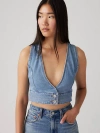 Levi's Raine Denim Crop Top In Indigo Stonewash