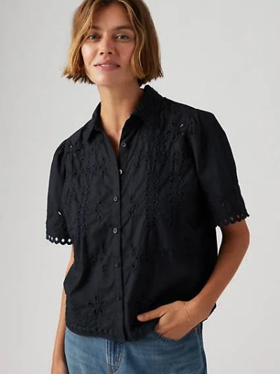 Levi's Rayne Camp Shirt In Anthracite Night
