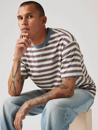 Levi's Red Tab Vintage T-shirt In Break Stripe Porridge Heather
