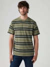 Levi's Red Tab Vintage T-shirt In Forrest Stripe Deep Lichen Overdye
