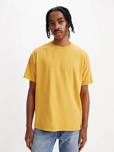 Levi's Yellow Crewneck T-shirt In Ochre