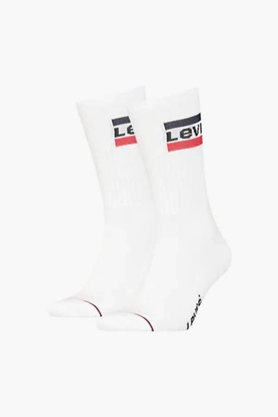 Levi's Regular Cut Socks 2 Pack In White