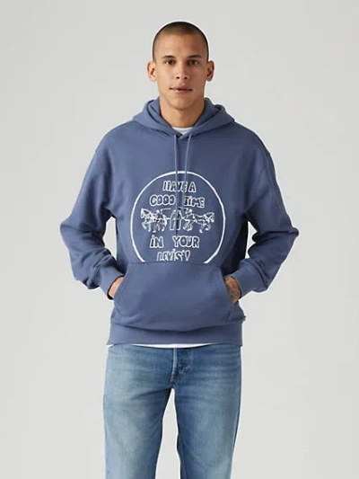 Levi's Relaxed Fit Graphic Hoodie Sweatshirt In Good Time Hoodie Vintage Indigo