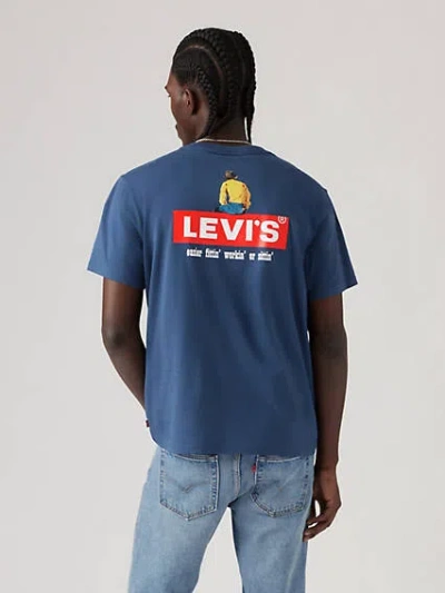 Levi's Relaxed Fit Short Sleeve Graphic T-shirt In Cowboy Boxtab Dress Blues