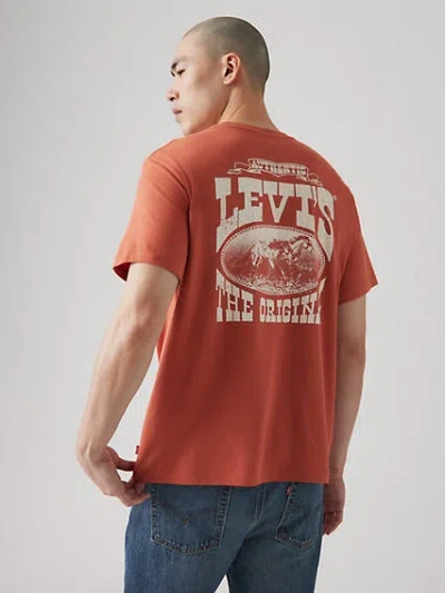 Levi's Relaxed Fit Short Sleeve Graphic T-shirt In Heritage Americana Etruscan Red