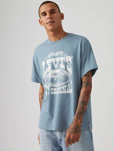 Levi's Relaxed Fit Short Sleeve Graphic T-shirt In Steam Blue