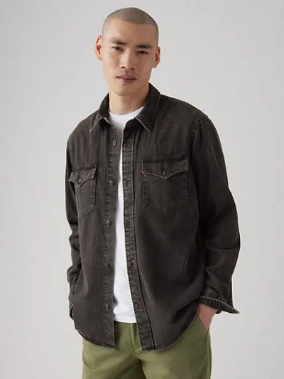 Levi's Relaxed Fit Western Shirt Chambray In Cava Washed Black