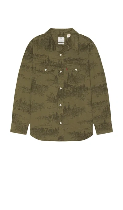 Levi's Relaxed Fit Western Shirt In Yosemite Toile Rosin